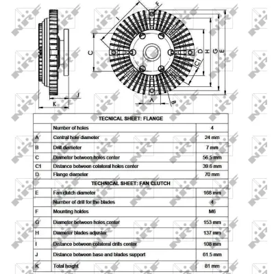 Kvačilo, ventilator hladnjaka NRF NRF 49549 IC-D756DB