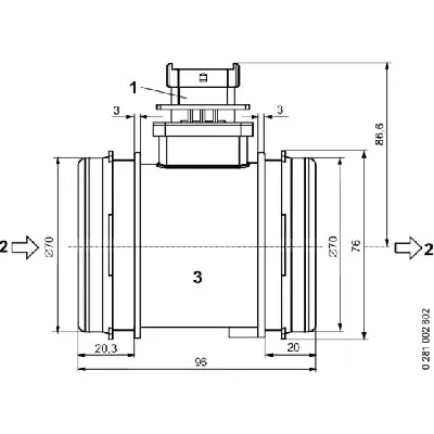 Merač zapremine vazduha BOSCH 0 281 002 802 IC-B01B99