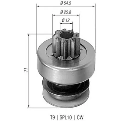 Pogonski zupčanik, starter MAGNETI MARELLI 940113020061 IC-A76098