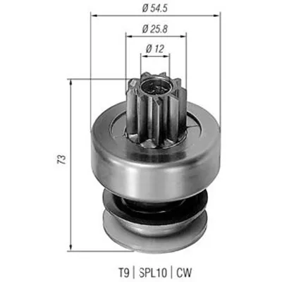 Pogonski zupčanik, starter MAGNETI MARELLI 940113020085 IC-A76A12