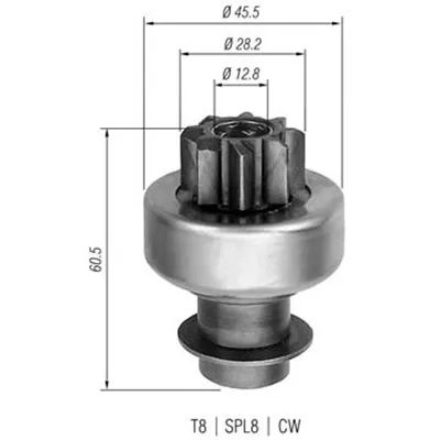 Pogonski zupčanik, starter MAGNETI MARELLI 940113020097 IC-A760B2