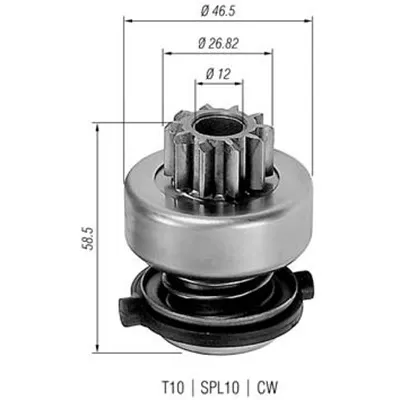 Pogonski zupčanik, starter MAGNETI MARELLI 940113020149 IC-A760D9