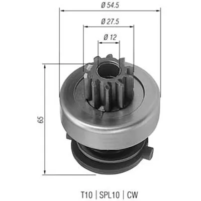 Pogonski zupčanik, starter MAGNETI MARELLI 940113020166 IC-A760E5