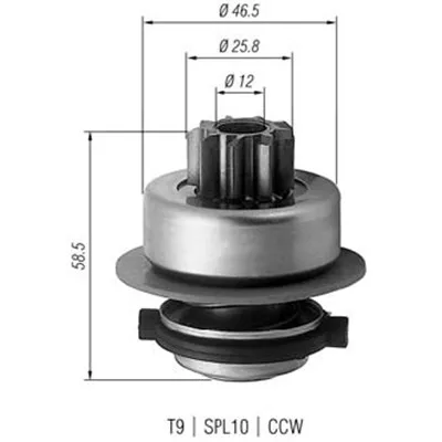 Pogonski zupčanik, starter MAGNETI MARELLI 940113020171 IC-A760EA