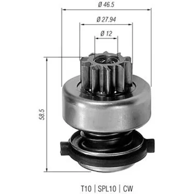 Pogonski zupčanik, starter MAGNETI MARELLI 940113020191 IC-A760F6