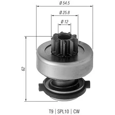 Pogonski zupčanik, starter MAGNETI MARELLI 940113020192 IC-A760F7