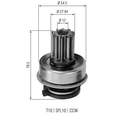 Pogonski zupčanik, starter MAGNETI MARELLI 940113020199 IC-A760FD