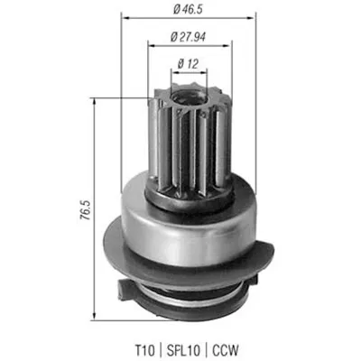 Pogonski zupčanik, starter MAGNETI MARELLI 940113020223 IC-A76111