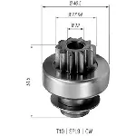Pogonski zupčanik, starter MAGNETI MARELLI 940113020227 IC-A76115 Pogonski zupčanik, starter MAGNETI MARELLI 940113020227 IC-A76115