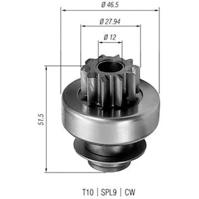 Pogonski zupčanik, starter MAGNETI MARELLI 940113020227 IC-A76115