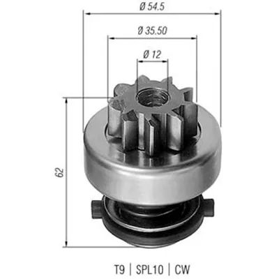 Pogonski zupčanik, starter MAGNETI MARELLI 940113020282 IC-A76143