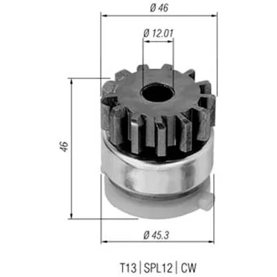 Pogonski zupčanik, starter MAGNETI MARELLI 940113020294 IC-A7614D