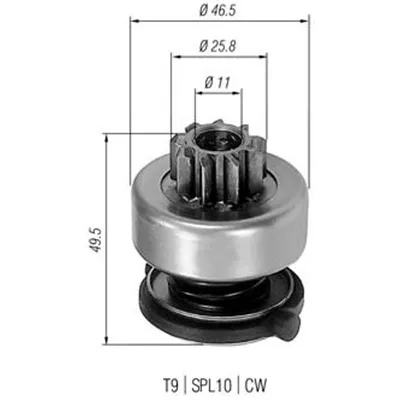 Pogonski zupčanik, starter MAGNETI MARELLI 940113020301 IC-A76153