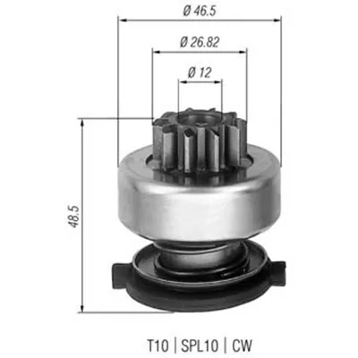 Pogonski zupčanik, starter MAGNETI MARELLI 940113020309 IC-A76159