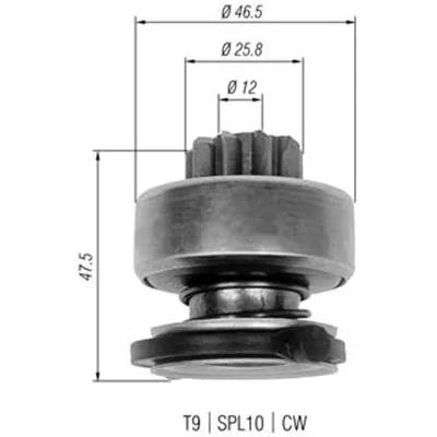 Pogonski zupčanik, starter MAGNETI MARELLI 940113020329 IC-A7616B