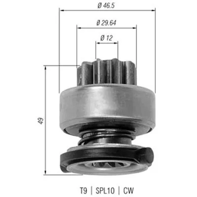 Pogonski zupčanik, starter MAGNETI MARELLI 940113020334 IC-A7616F