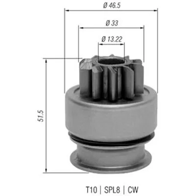 Pogonski zupčanik, starter MAGNETI MARELLI 940113020348 IC-A7617C