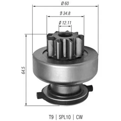 Pogonski zupčanik, starter MAGNETI MARELLI 940113020349 IC-A7617D