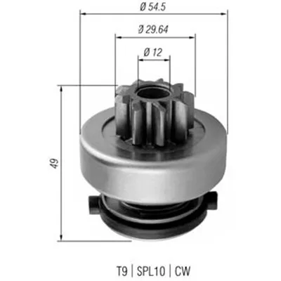 Pogonski zupčanik, starter MAGNETI MARELLI 940113020354 IC-A76182