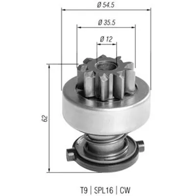 Pogonski zupčanik, starter MAGNETI MARELLI 940113020392 IC-A761A2