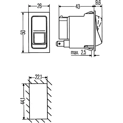 Prekidač 4 migavca HELLA 6HH004 570-451 IC-B514EE