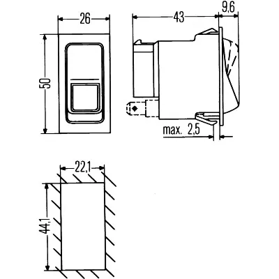 Prekidač 4 migavca HELLA 6HH004 570-481 IC-A8C5FD