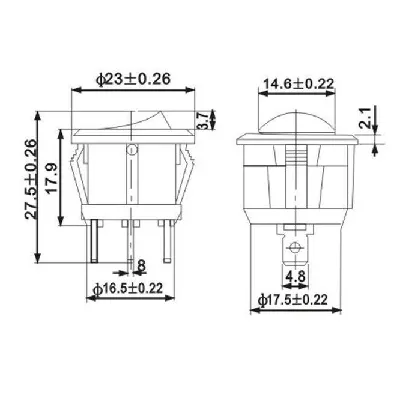 Prekidač AKUSAN UN-PC-001-R/12 IC-G0Q0DN