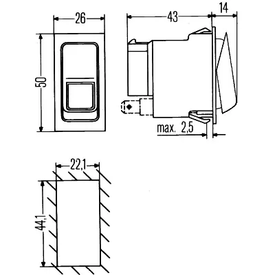 Prekidač HELLA 6RH007 832-411 IC-B0EE05