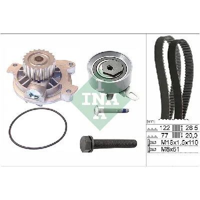 Pumpa za vodu + komplet zupčastog kaiša INA 530 0406 30 IC-D2FCCB