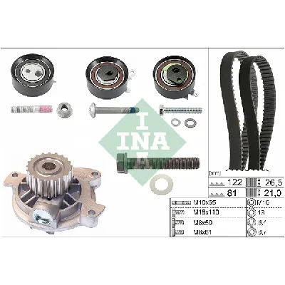Pumpa za vodu + komplet zupčastog kaiša INA 530 0484 30 IC-C2C1AF