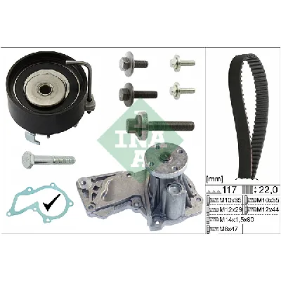 Pumpa za vodu + komplet zupčastog kaiša INA 530 0495 30 IC-D4BE89