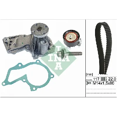 Pumpa za vodu + komplet zupčastog kaiša INA 530 0605 30 IC-DCBE40
