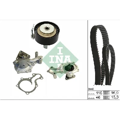 Pumpa za vodu + komplet zupčastog kaiša INA 530 0745 30 IC-G0RW2T
