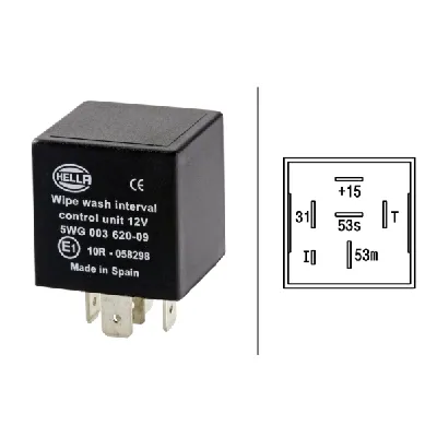 Rele, interval pranja-brisanja HELLA 5WG003 620-091 IC-E4FDA6