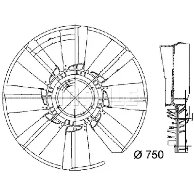 Rotor ventilatora, hlađenje motora MAHLE CFW 34 000P IC-G08FCG