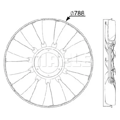 Rotor ventilatora, hlađenje motora MAHLE CFW 36 000P IC-G08I7Y