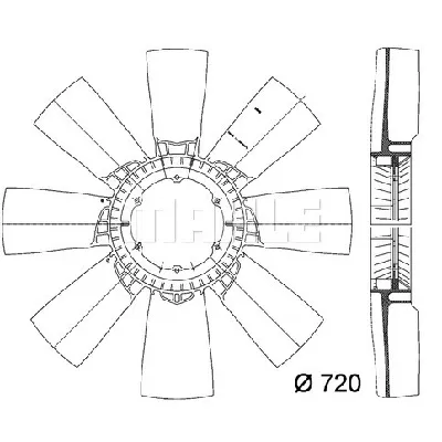 Rotor ventilatora, hlađenje motora MAHLE CFW 37 000P IC-G08FCH