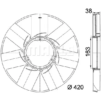 Rotor ventilatora, hlađenje motora MAHLE CFW 38 000P IC-G08I7Z