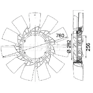 Rotor ventilatora, hlađenje motora MAHLE CFW 41 000P IC-G08FCJ