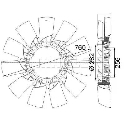 Rotor ventilatora, hlađenje motora MAHLE CFW 41 000P IC-G08FCJ