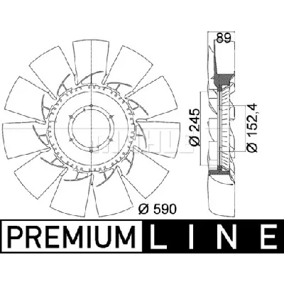 Rotor ventilatora, hlađenje motora MAHLE CFW 46 000P IC-G08FCK