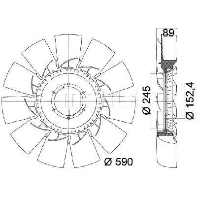 Rotor ventilatora, hlađenje motora MAHLE CFW 46 000P IC-G08FCK