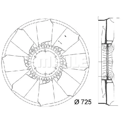 Rotor ventilatora, hlađenje motora MAHLE CFW 50 000P IC-G08FCL