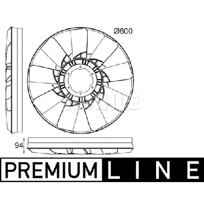 Rotor ventilatora, hlađenje motora MAHLE CFW 52 000P IC-G08FCM