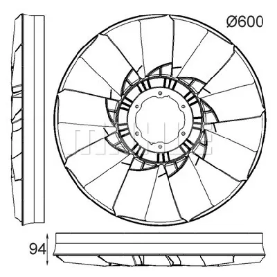 Rotor ventilatora, hlađenje motora MAHLE CFW 52 000P IC-G08FCM