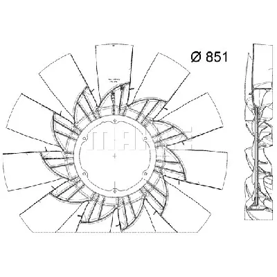 Rotor ventilatora, hlađenje motora MAHLE CFW 70 000P IC-G08I8N