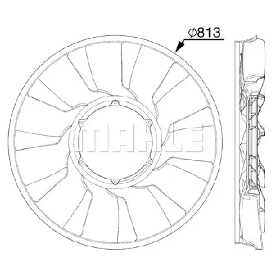 Rotor ventilatora, hlađenje motora MAHLE CFW 87 000P IC-G08I8X