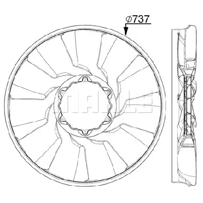 Rotor ventilatora, hlađenje motora MAHLE CFW 88 000P IC-G08I8Y