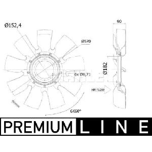 Rotor ventilatora, hlađenje motora MAHLE CFW 93 000P IC-G08I93