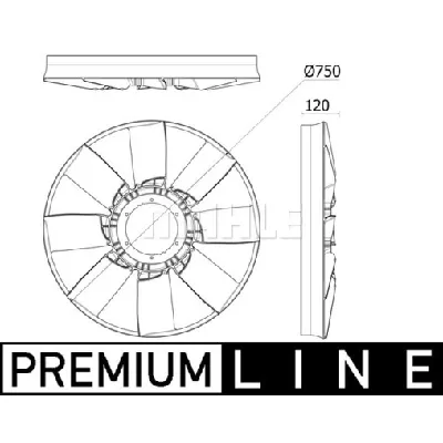 Rotor ventilatora, hlađenje motora MAHLE CFW 94 000P IC-G08I94